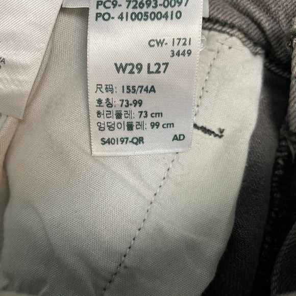 Levi's Ribcage Straight Ankle Womens 29x27 Light Wash Gray Denim High Rise New - Picture 10 of 11